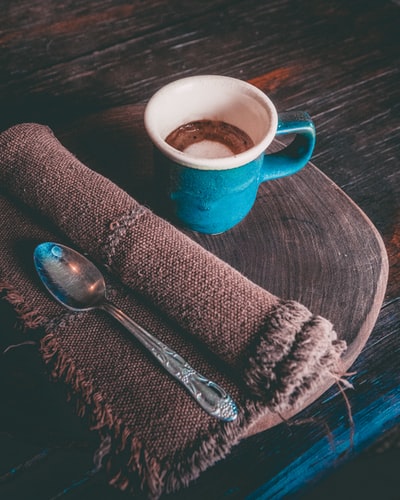 Blue latte ceramic cup
